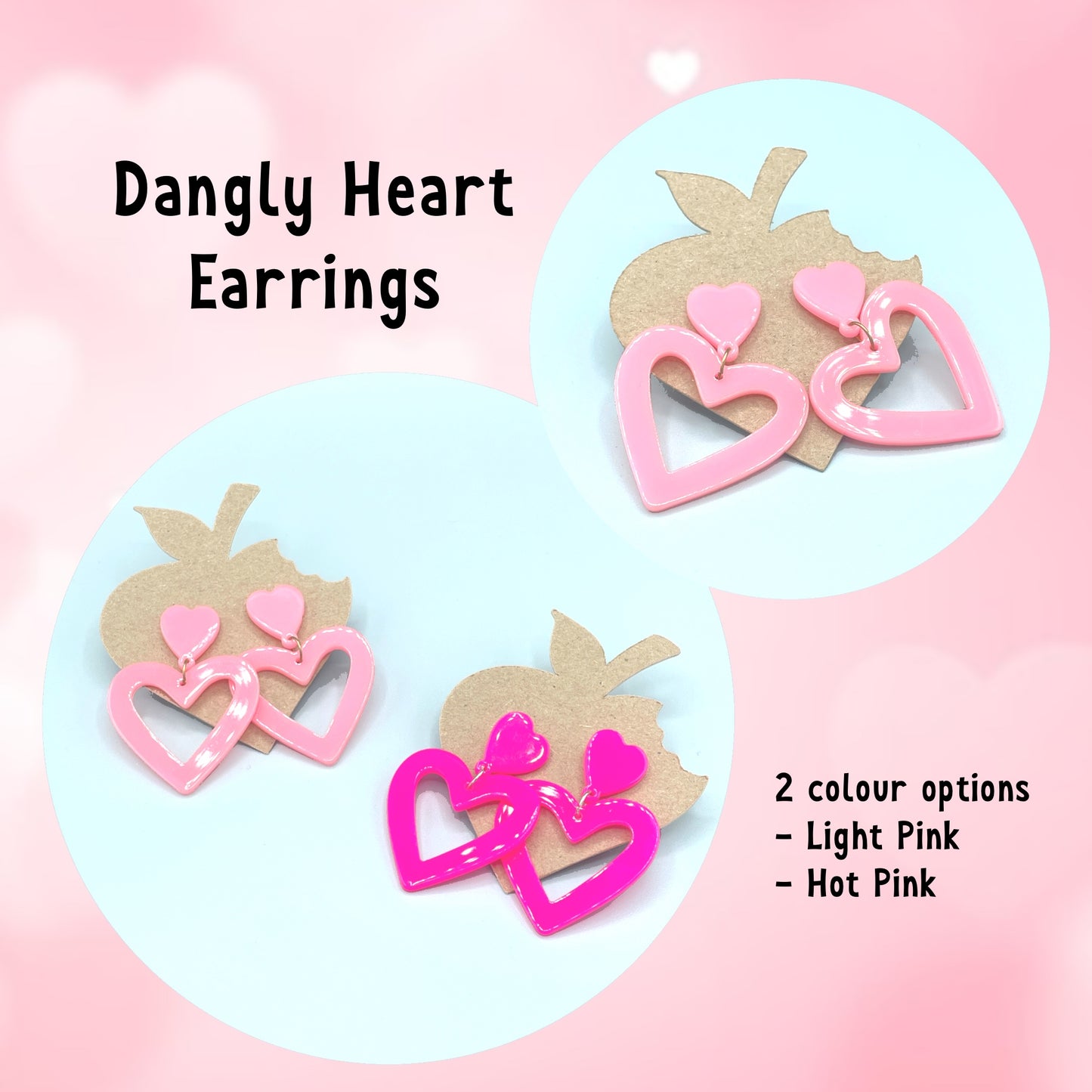 Valentines Dangly Heart Earrings